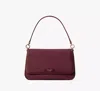 Kate Spade Hudson Pebble Leather Medium Convertible Shoulder Bag In Cherry Juice