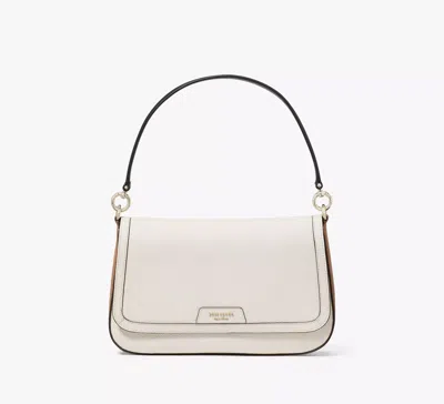 Kate Spade Hudson Colorblocked Flap Shoulder Bag In Parchment