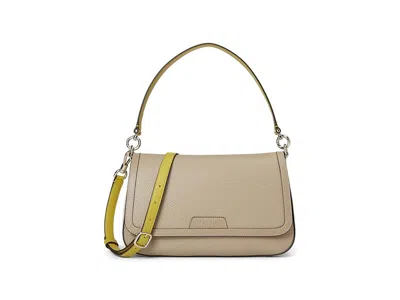Kate Spade Hudson Colorblocked Pebbled Leather Flap Shoulder Bag Shoulder Handbags Timeless Taupe/multi: One Si In Pink