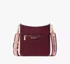 Kate Spade Hudson Colorblocked Pebbled Leather Large Messenger Crossbody In Cherry Juice