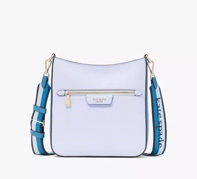 Kate Spade Hudson Colorblocked Pebbled Leather Large Messenger Crossbody In Pale Sapphirine