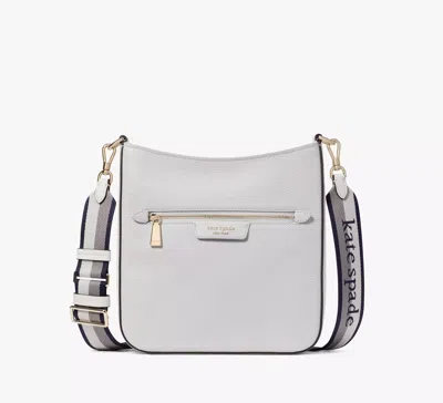 Kate Spade Hudson Colorblocked Pebbled Leather Large Messenger Crossbody In Stone Path