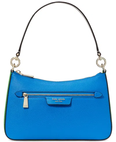 Kate Spade Hudson Colorblocked Pebbled Leather Small Convertible Crossbody In Blue