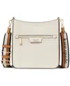 Kate Spade Hudson Colorblocked Pebbled Leather Small Messenger Crossbody In Parchment