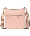 Kate Spade Hudson Colorblocked Pebbled Leather Small Messenger Crossbody In Rose Smoke Multi