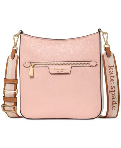 Kate Spade Hudson Colorblocked Pebbled Leather Small Messenger Crossbody In Rose Smoke Multi