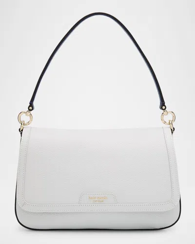 Kate Spade New York Hudson Color Blocked Pebbled Leather Flap Shoulder Bag In Stone Path