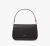 Kate Spade Hudson Pebbled Leather Flap Small Shoulder Bag In Black