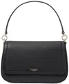 Kate Spade Hudson Pebbled Leather Flap Small Shoulder Bag In Black