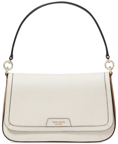 KATE SPADE HUDSON PEBBLED LEATHER FLAP SMALL SHOULDER BAG