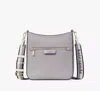 Kate Spade Hudson Pebbled Leather Large Messenger Crossbody In Mountain Grey