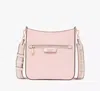 Kate Spade Hudson Pebbled Leather Large Messenger Crossbody In Pastry Pink