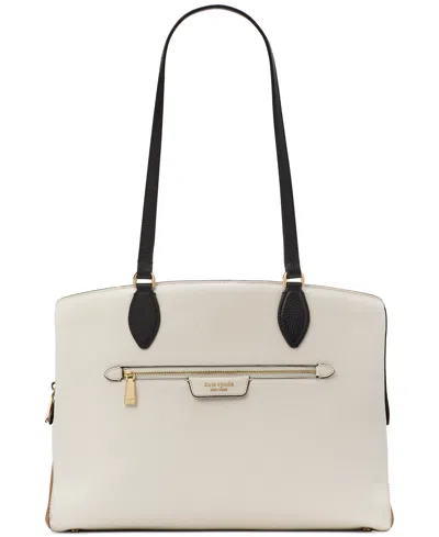 Kate Spade Hudson Pebbled Leather Work Tote In Black
