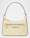 Kate Spade Hudson Spring Pansies Convertible Crossbody Bag In Yuzu Jam Multi