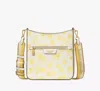 Kate Spade Hudson Spring Pansies Messenger Crossbody Bag In Yuzu Jam
