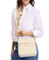 Kate Spade Hudson Spring Pansies Messenger Crossbody In Yuzu Jam Multi