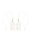 Kate Spade Id Holder - White With Gold Polka Dots In Gold-tone Dot With Script