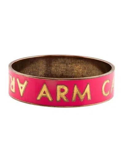 Pre-owned Kate Spade Idiom Sweeten The Deal Bangle, 8.25" In Pink