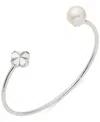 Kate Spade Imitation Pearl And Cubic Zirconia Flower Bracelet (also In Gold-tone) In Silver