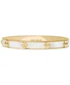 Kate Spade Imitation Pearl Gold Hinge Bangle Bracelet In Gold