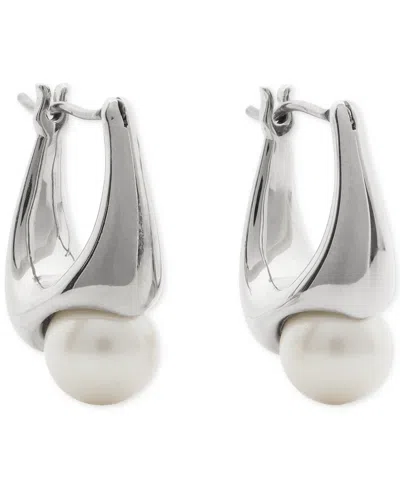 Kate Spade Imitation Pearl Harmony Huggie Earrings In Pink