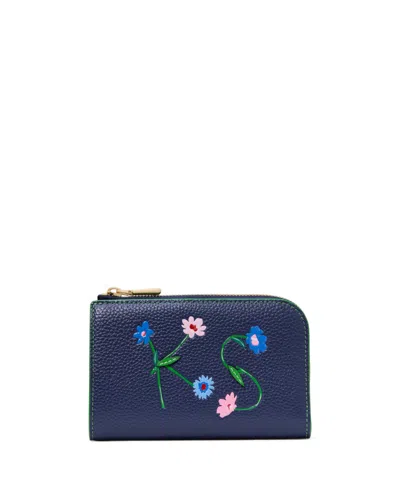 Kate Spade In The Garden Compact Wallet In Parisian Navy
