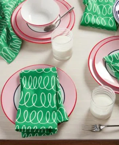 Kate Spade In The Loop Table Linen Collection In Onyx Black Gray