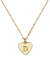 Kate Spade Initial Heart Pendant Necklace In D