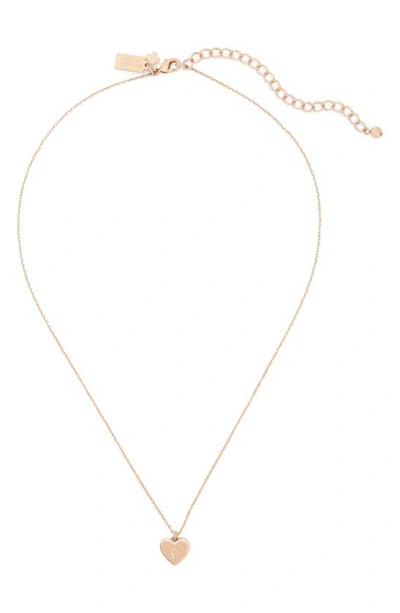 Kate Spade Initial Heart Pendant Necklace In Gold - P