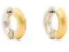 Kate Spade New York Interlock Cubic Zirconia Open Huggie Hoop Earrings In Two Tone In Metallic
