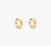 Kate Spade New York Interlock Cubic Zirconia Open Huggie Hoop Earrings In Two Tone In Gold