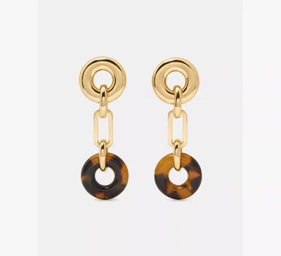 Kate Spade Interlock Linear Earrings In Brown
