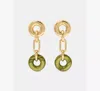 Kate Spade Interlock Linear Earrings In Green