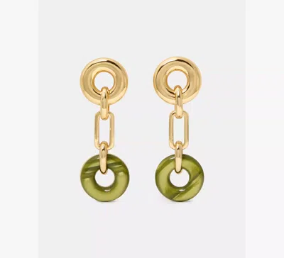 Kate Spade Interlock Linear Earrings In Green
