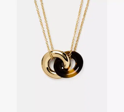 Kate Spade Interlock Small Pendant In Brown