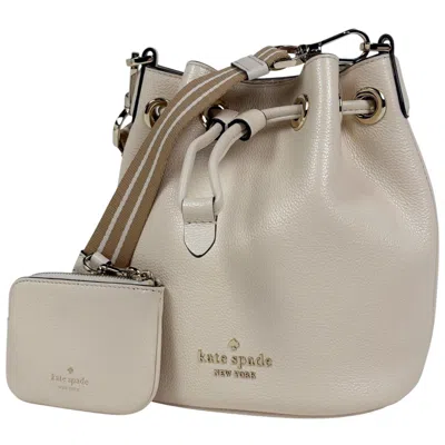 Pre-owned Kate Spade Ivory Leather Pouch Shoulder Bag () In White