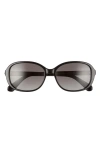 Kate Spade Izabella 55mm Gradient Oval Sunglasses In Black/ Grey Sf Polar