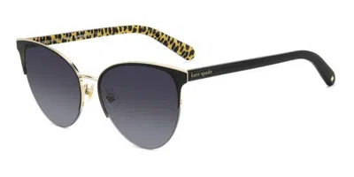 Kate Spade Izara/g/s Asian Fit 807/9o Women's Sunglasses Black Size 57 In Gray