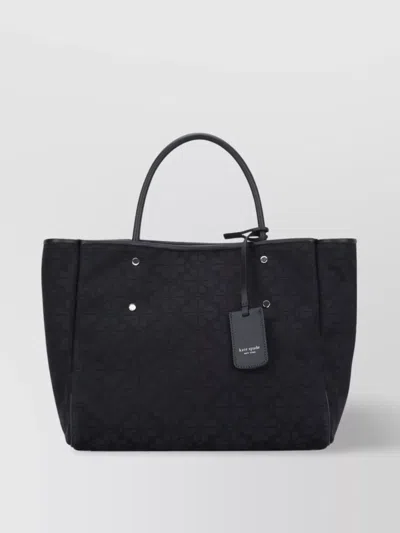 Kate Spade Jacquard Flower Medium Shoulder Bag In Black
