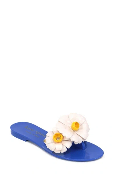 Kate Spade Jaylee Flip Flop In Wild Blue Iris/ Cream