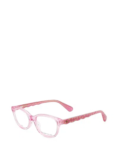 Kate Spade Jemma Floral-print Rectangle-frame Glasses In Pink
