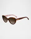 Kate Spade Josi Cat-eye Acetate Sunglasses In Brown