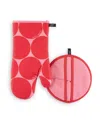 Kate Spade Joy Dot Oven Mitt Pot Grabber 2-pack Set, 7" X 13", 8" Round