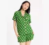 Kate Spade Print Short Pajamas In Green Dot