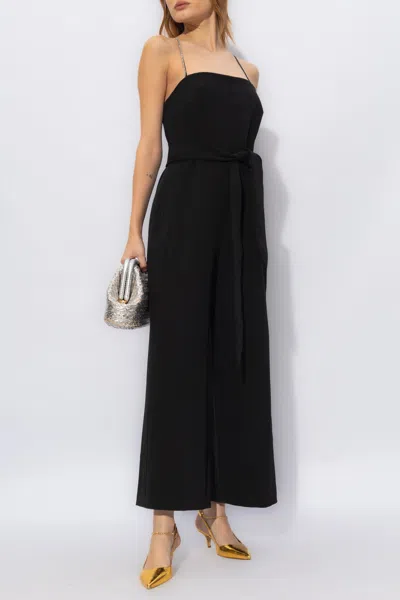Kate Spade Crystal-embellished Wide-leg Jumpsuit In Black