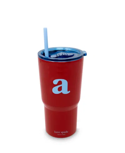 Kate Spade Just Mine Initial Stainless Steel 20 Oz. Tumbler, A In Red