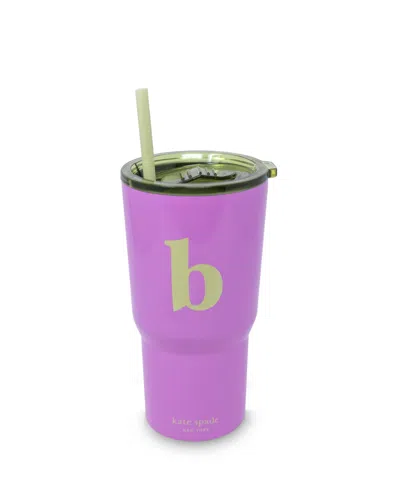 Kate Spade Just Mine Initial Stainless Steel 20 Oz. Tumbler, B In Purple