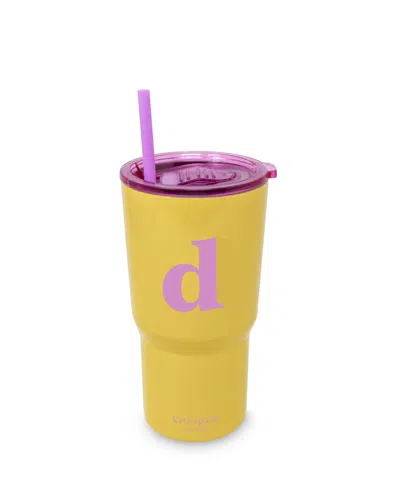 Kate Spade Just Mine Initial Stainless Steel 20 Oz. Tumbler, D In Yellow