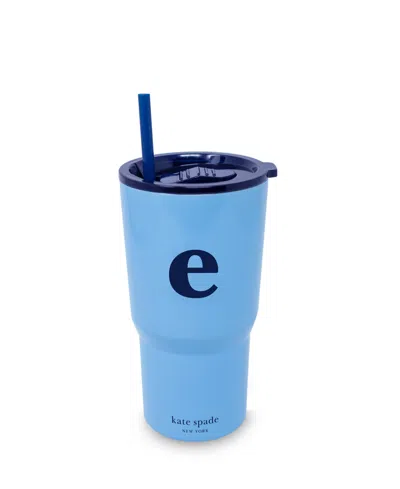 Kate Spade Just Mine Initial Stainless Steel 20 Oz. Tumbler, E In Blue