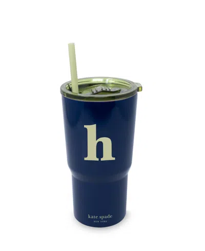 Kate Spade Just Mine Initial Stainless Steel 20 Oz. Tumbler, H In Blue